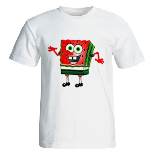 تی شرت آستین کوتاه زنانه طرح یلدا باب اسفنجی کد 4928 