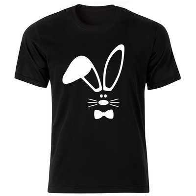 تی شرت آستین کوتاه مردانه طرح خرگوش کد ۱۸۰۶۱ BW  