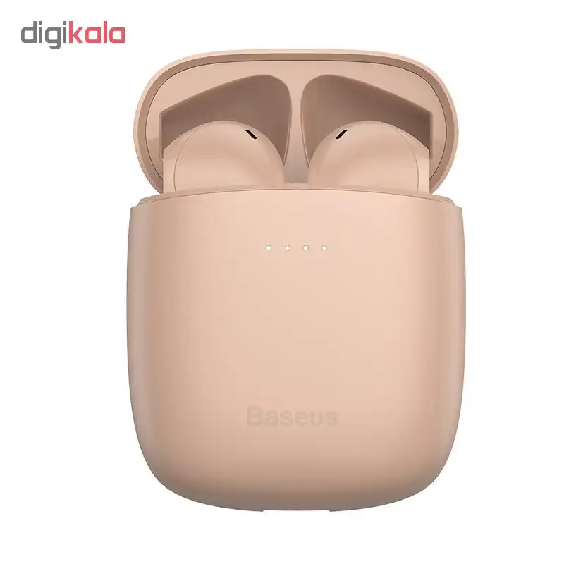 هدفون بی‌ سیم باسئوس مدل ENCOK W04 PRO همراه با محفظه شارژ بی‌سیم