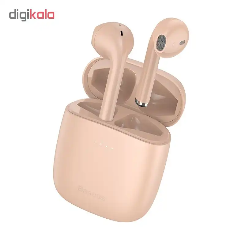 هدفون بی‌ سیم باسئوس مدل ENCOK W04 PRO همراه با محفظه شارژ بی‌سیم