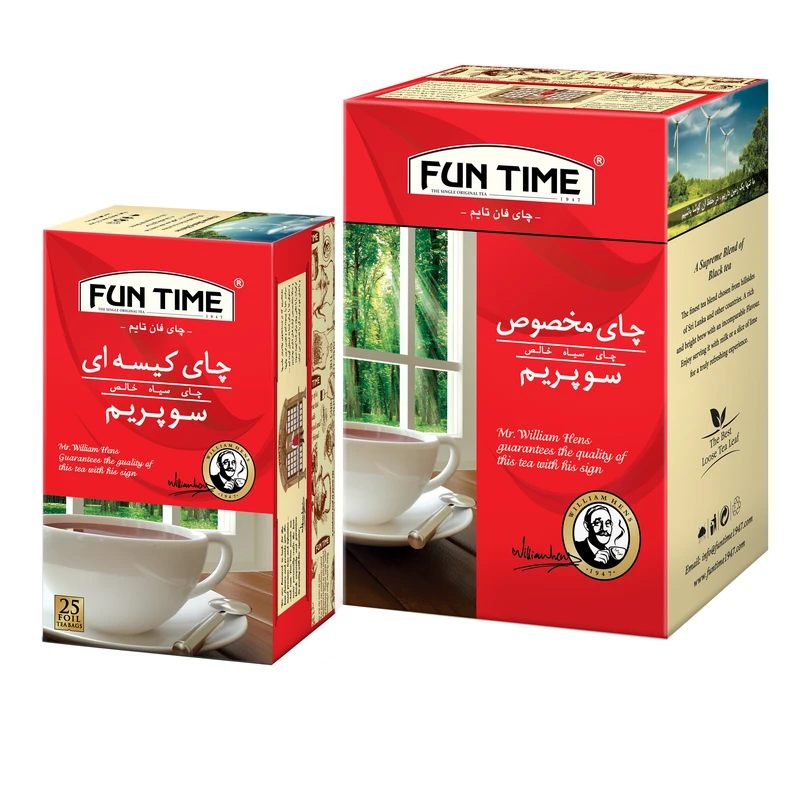 چای سوپریم فان تایم - 450 گرم به همراه چای کیسه ای بسته 25 عددی