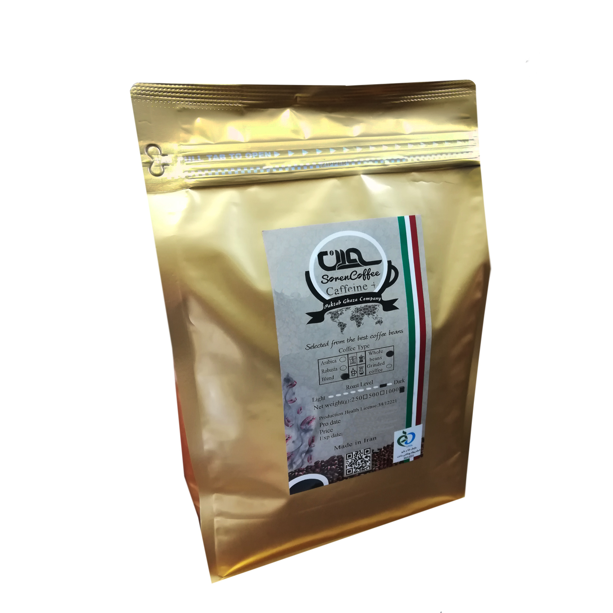 دانه قهوه اسپرسو سورن مدل CP-4354 مقدار 1000 گرم