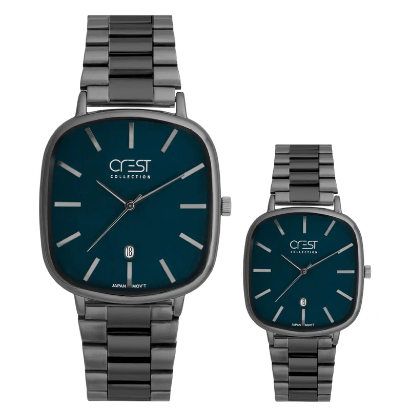 ست ساعت مچی عقربه‌ای کوارتز زنانه و مردانه کرست مدل 9079/11