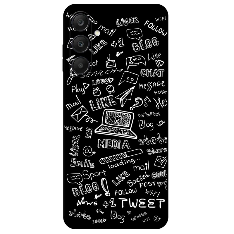 کاور مگافون طرح رسانه های اجتماعی مدل 1898 مناسب برای گوشی موبایل سامسونگ Galaxy A25 5G