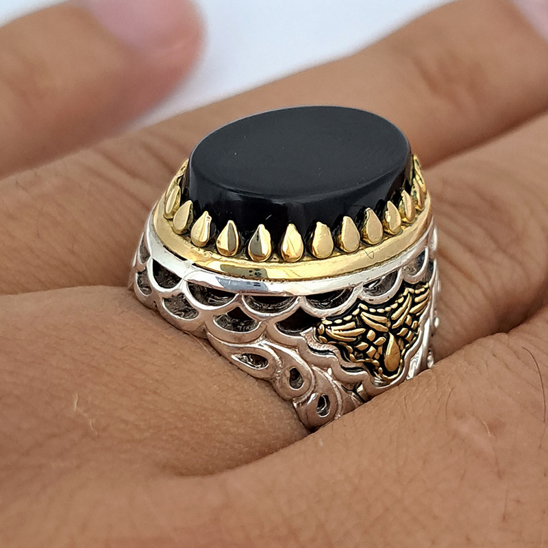 انگشتر نقره مردانه ملک زیور مدل پولکی اسپرت کد 389