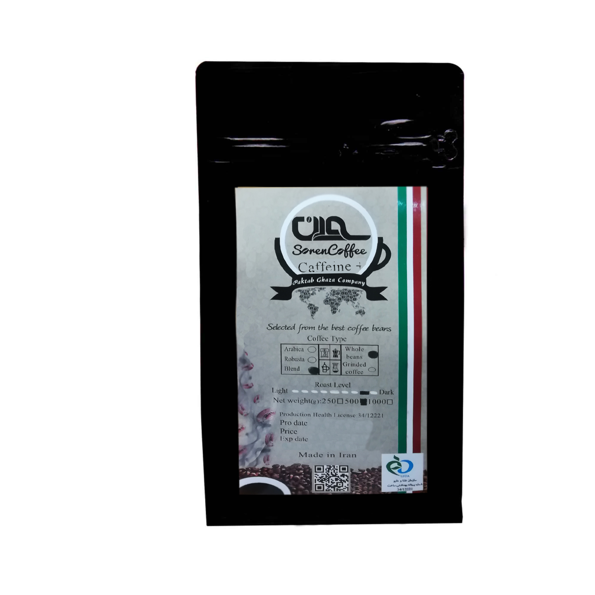 دانه قهوه اسپرسو سورن مدل CP-4354 مقدار 500 گرم