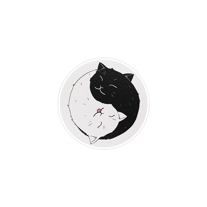 استیکر لپ تاپ ماسا دیزاین طرح گربه سیاه و سفید مدل STK781
