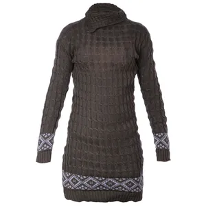 پلیور بافتنی زنانه حاشیه دار  مدل dark gray -01