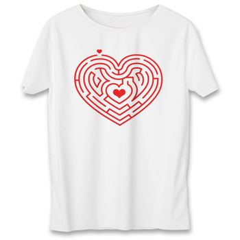تی شرت مردانه به رسم طرح ماز قلب کد 371
