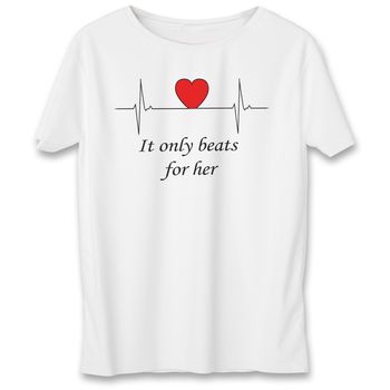 تی شرت مردانه به رسم طرح ضربان قلب کد 375