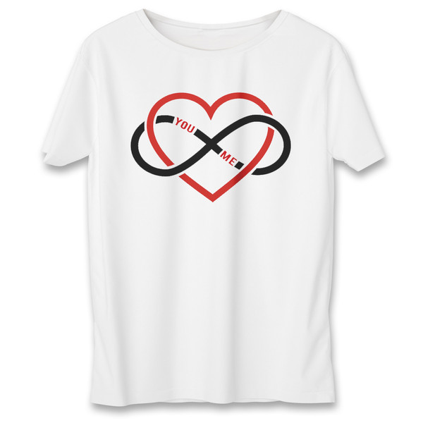 تی شرت مردانه به رسم طرح قلب بی نهایت کد 376