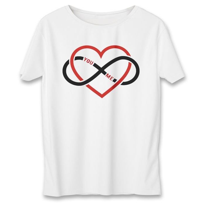 تی شرت مردانه به رسم طرح قلب بی نهایت کد 376 -  - 2