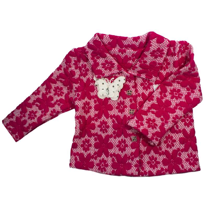 ژاکت دخترانه طرح گلدار مدل c100 ژاکت دخترانه طرح گلدار مدل c100