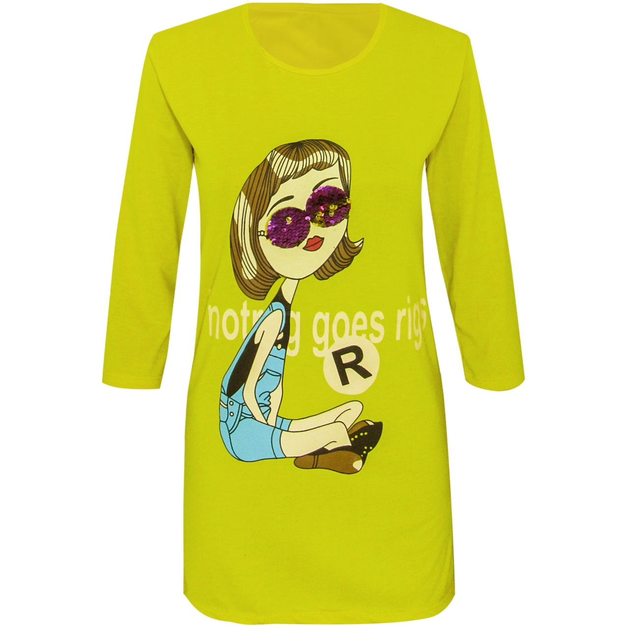 تونیک زنانه مدل Glasses رنگ زرد