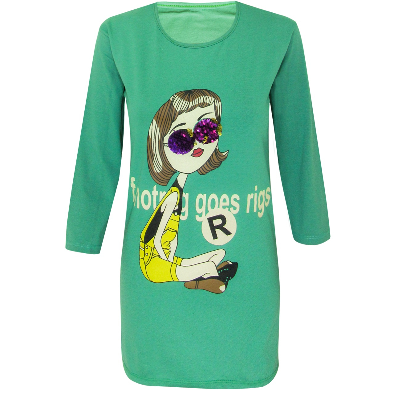 تونیک زنانه مدل Glasses رنگ سبز