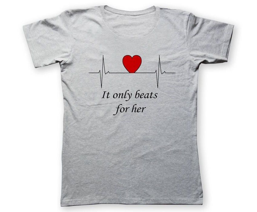 تی شرت مردانه به رسم طرح ضربان قلب کد 275