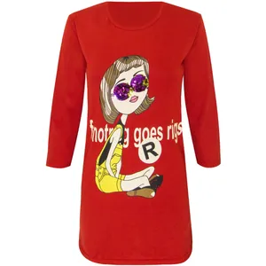 تونیک زنانه مدل Glasses رنگ قرمز