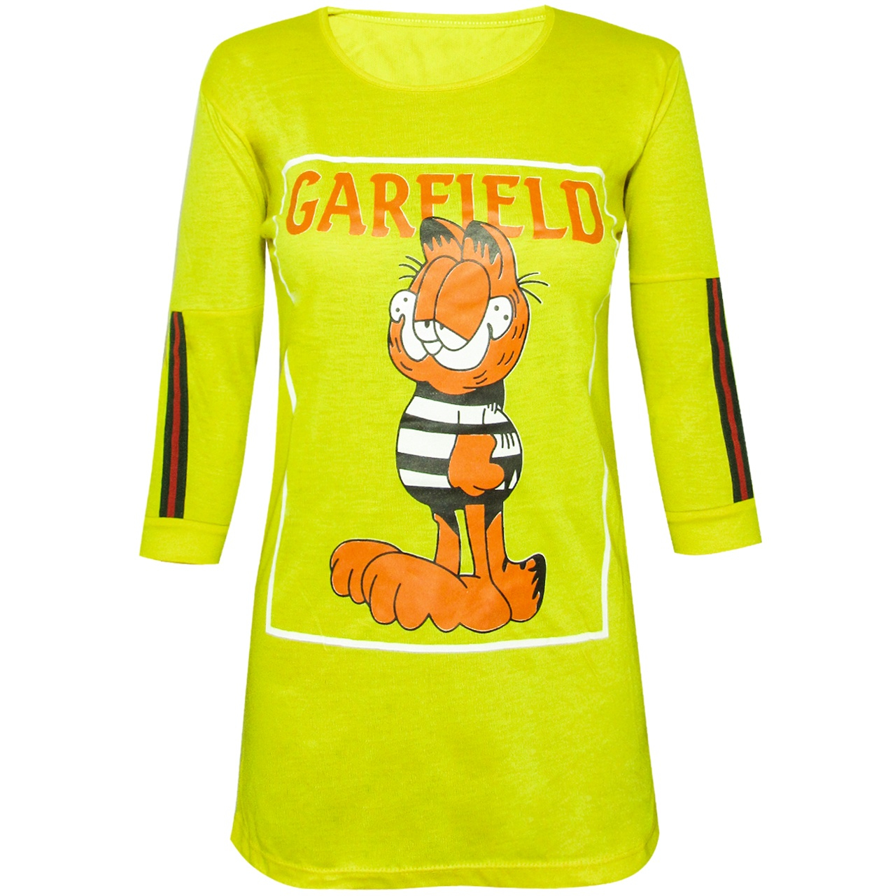 تونیک زنانه مدل Garfield رنگ زرد