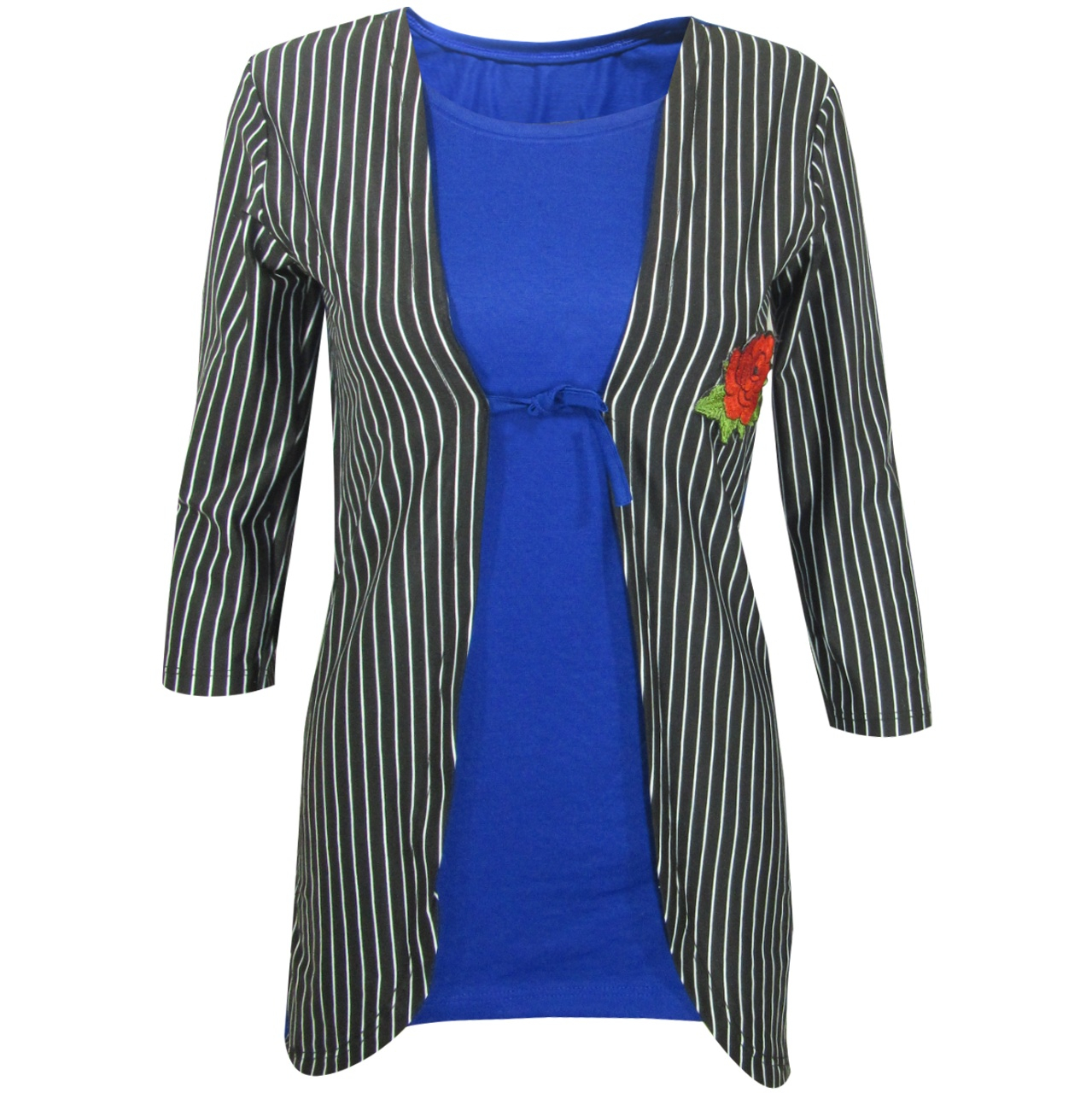 تونیک زنانه مدل Rose Striped رنگ مشکی و آبی