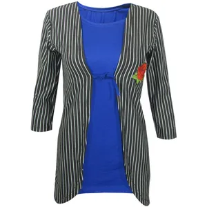 تونیک زنانه مدل Rose Striped رنگ مشکی و آبی