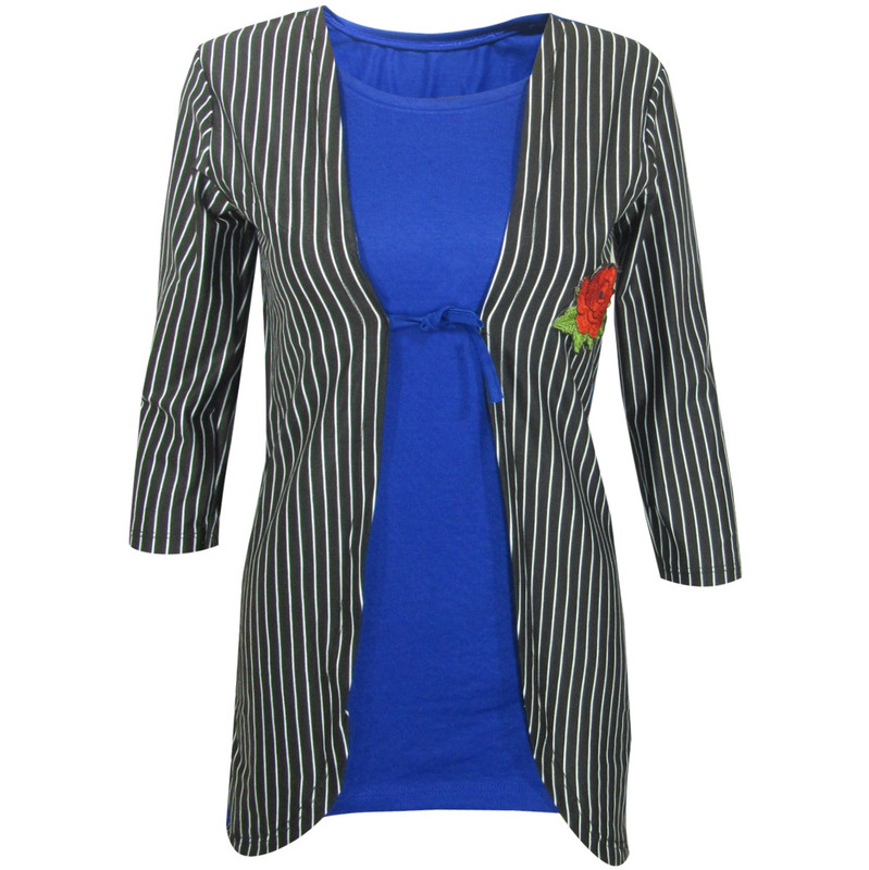 تونیک زنانه مدل Rose Striped رنگ مشکی و آبی
