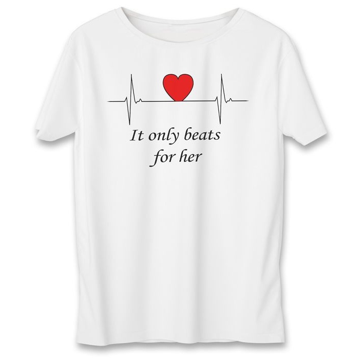تی شرت نه به رسم طرح ضربان قلب کد 575