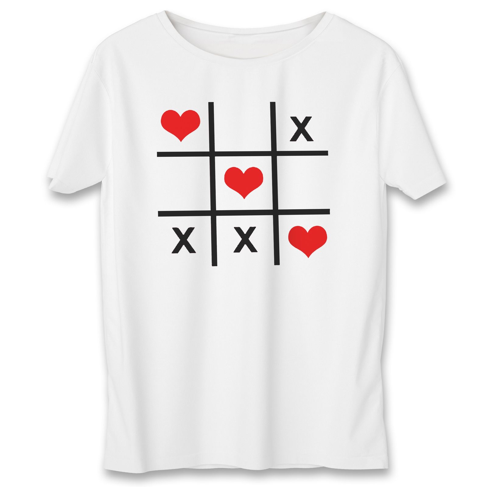 تی شرت زنانه به رسم طرح دور قلب کد 572 -  - 1
