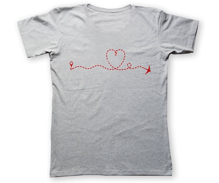 تی شرت نه به رسم طرح مسیر قلب کد 474