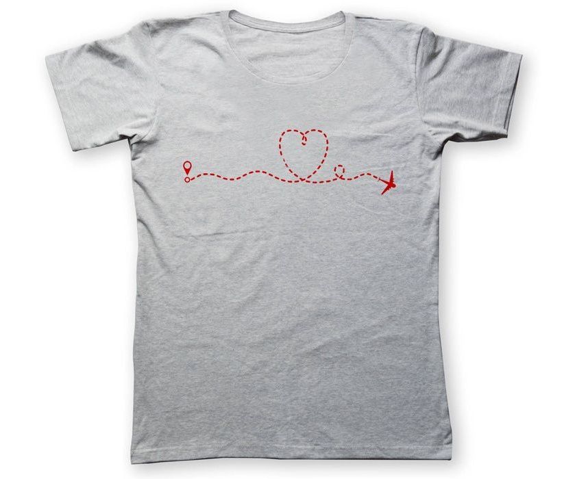 تی شرت زنانه به رسم طرح مسیر قلب کد 474 -  - 2