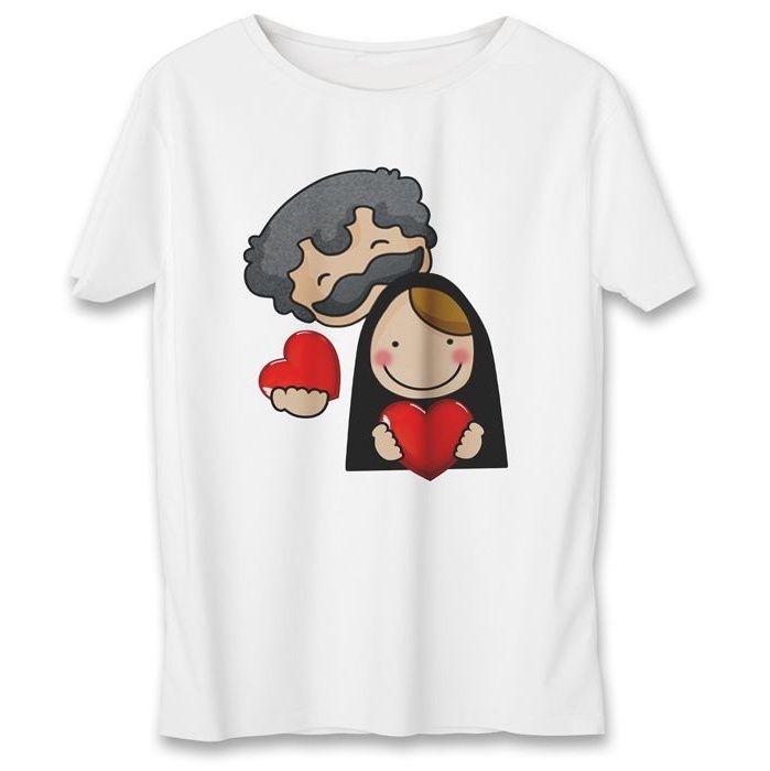 تی شرت زنانه به رسم طرح زوج کد 577 -  - 2