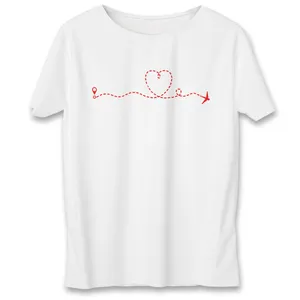 تی شرت زنانه به رسم طرح مسیر قلب کد 574