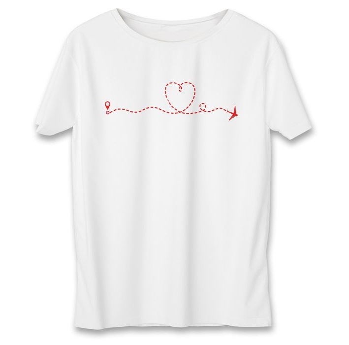 تی شرت نه به رسم طرح مسیر قلب کد 574