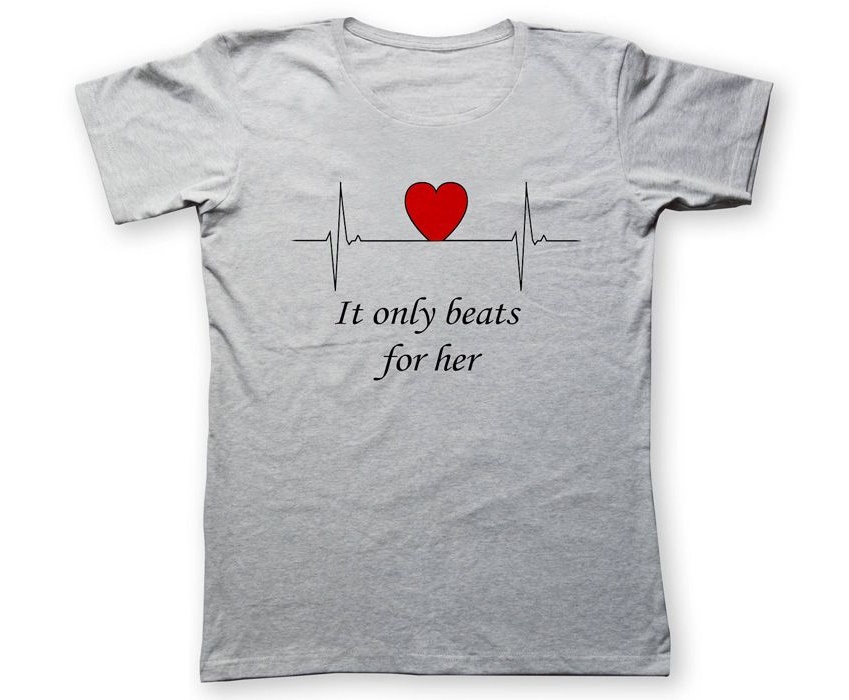 تی شرت نه به رسم طرح ضربان قلب کد 475