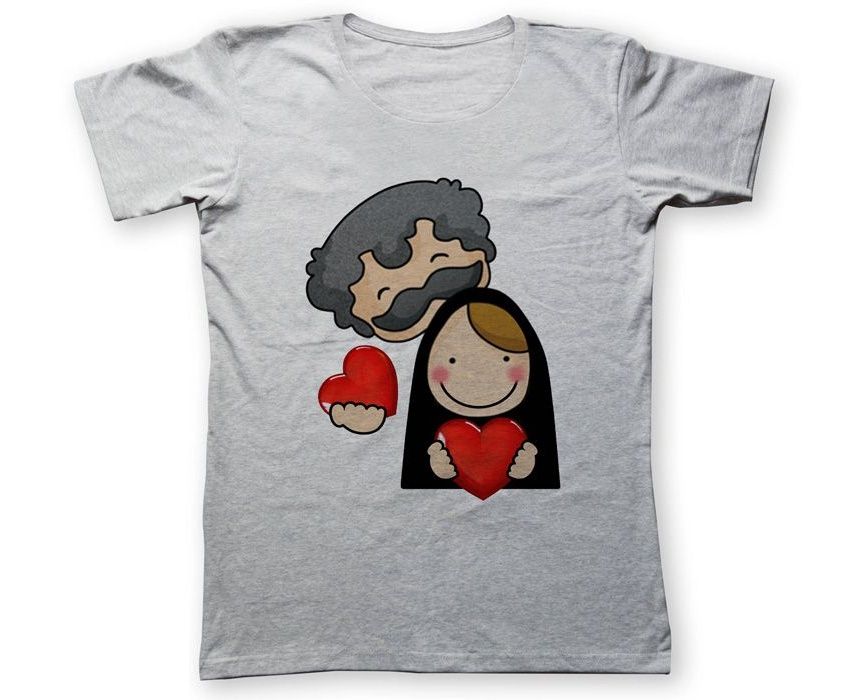 تی شرت زنانه به رسم طرح زوج کد 477