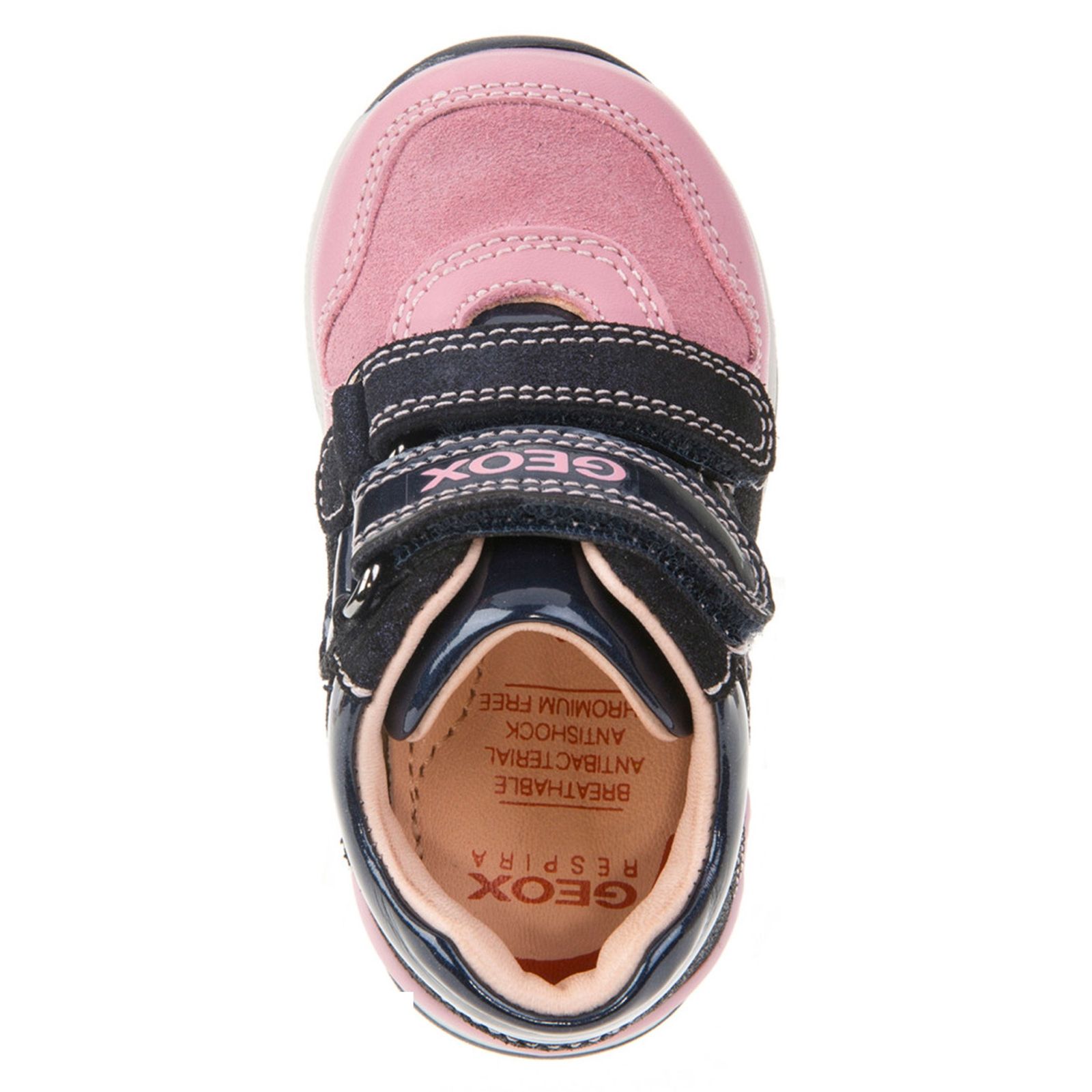 کفش چسبی نوزادی دخترانه - جی اوکس - سرمه اي و صورتي - 3