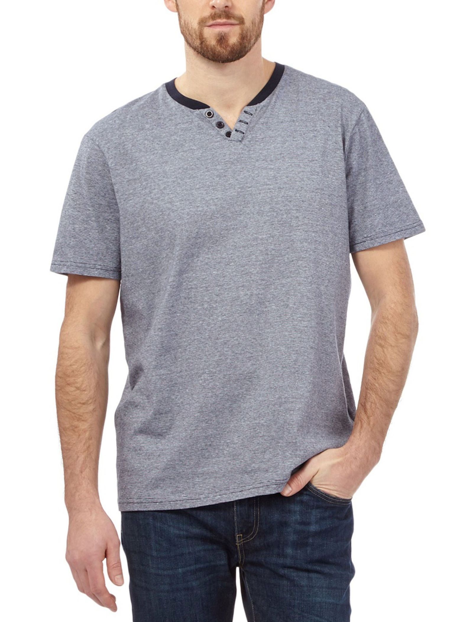 تی شرت نخی مردانه - مین نیو اینگلند - طوسي - 1