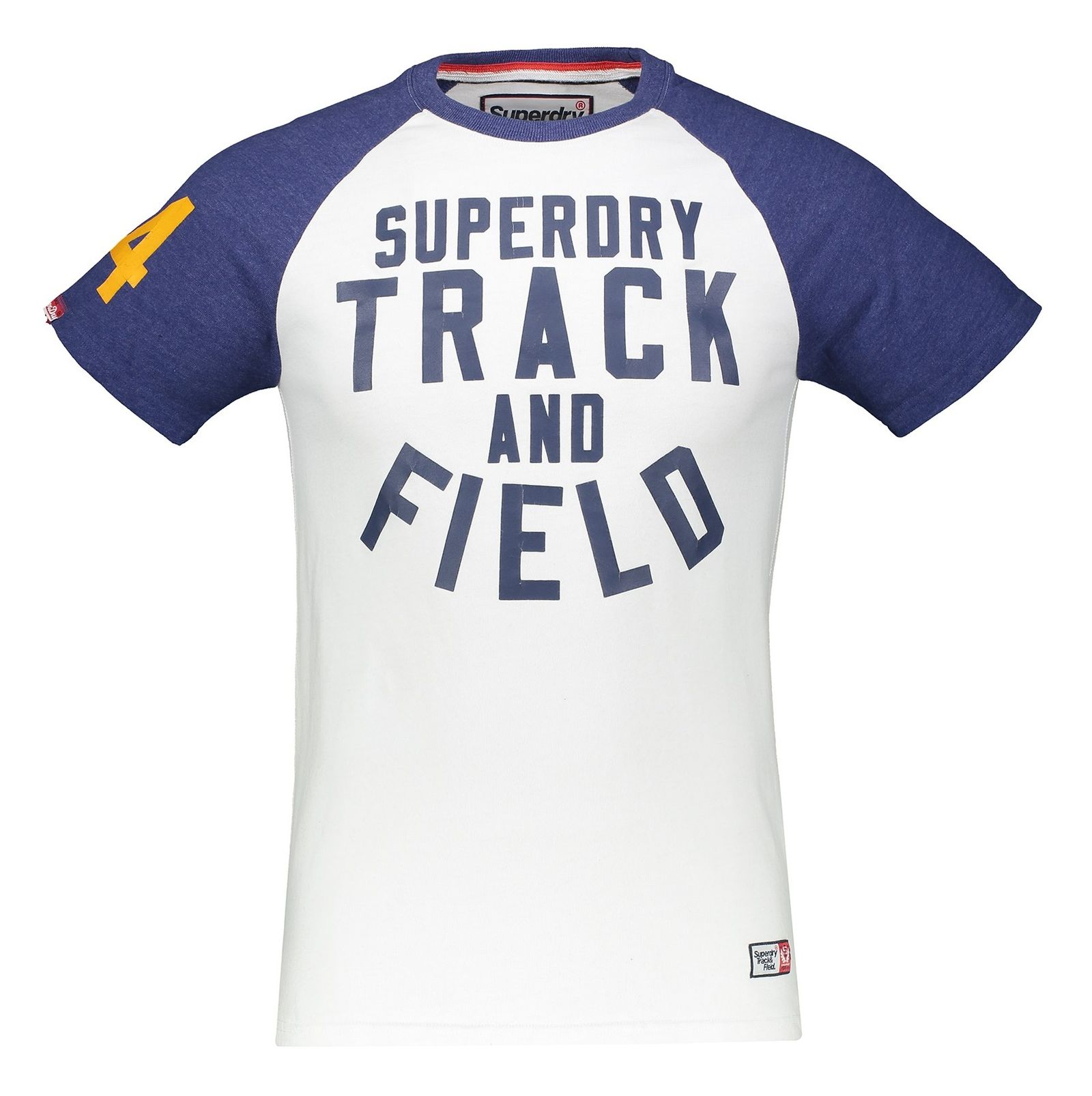 تی شرت نخی آستین کوتاه مردانه Track & Field - سوپردرای - سفيد و آبي  - 1