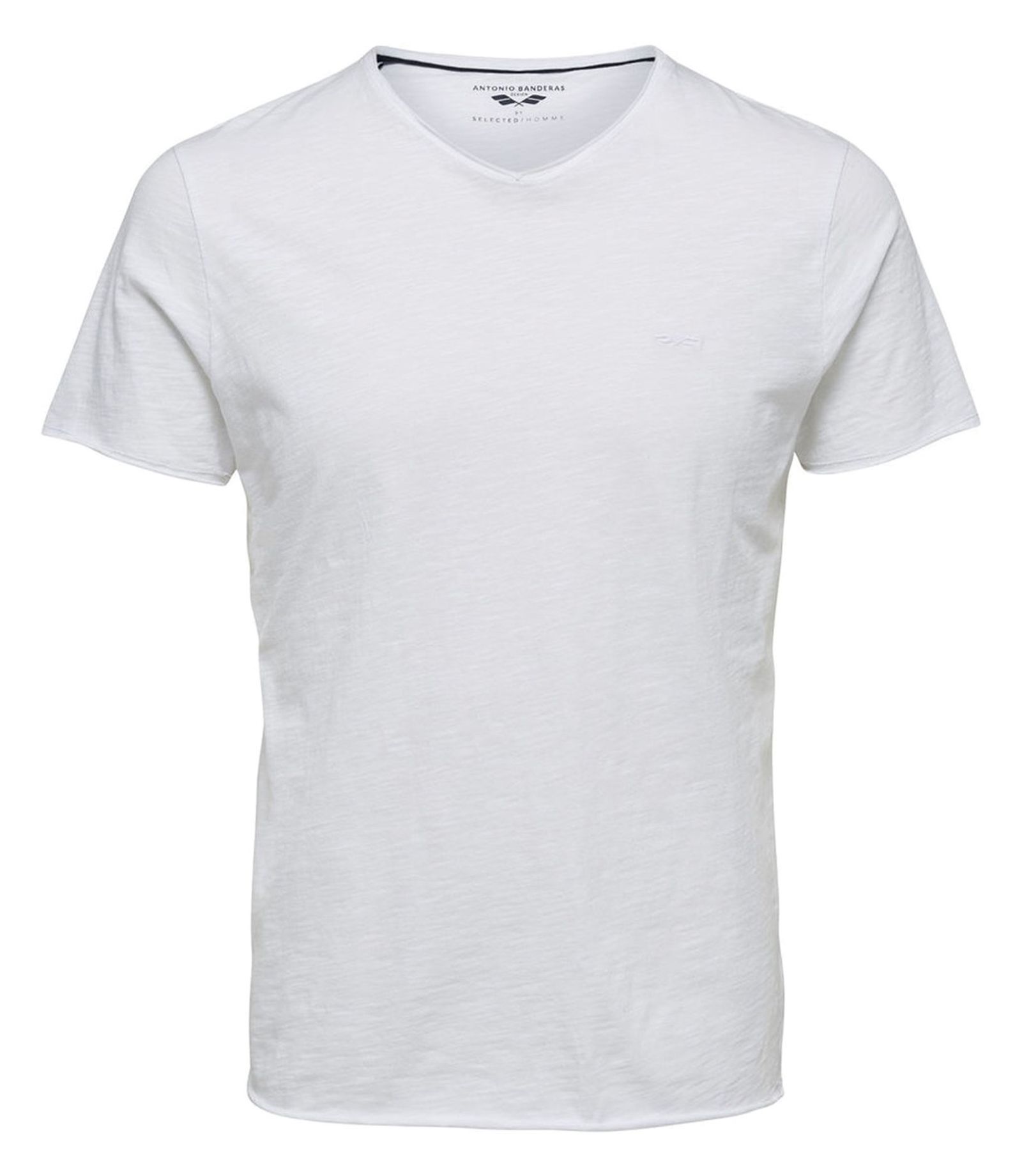 تی شرت نخی آستین کوتاه مردانه - سلکتد - سفيد - 2