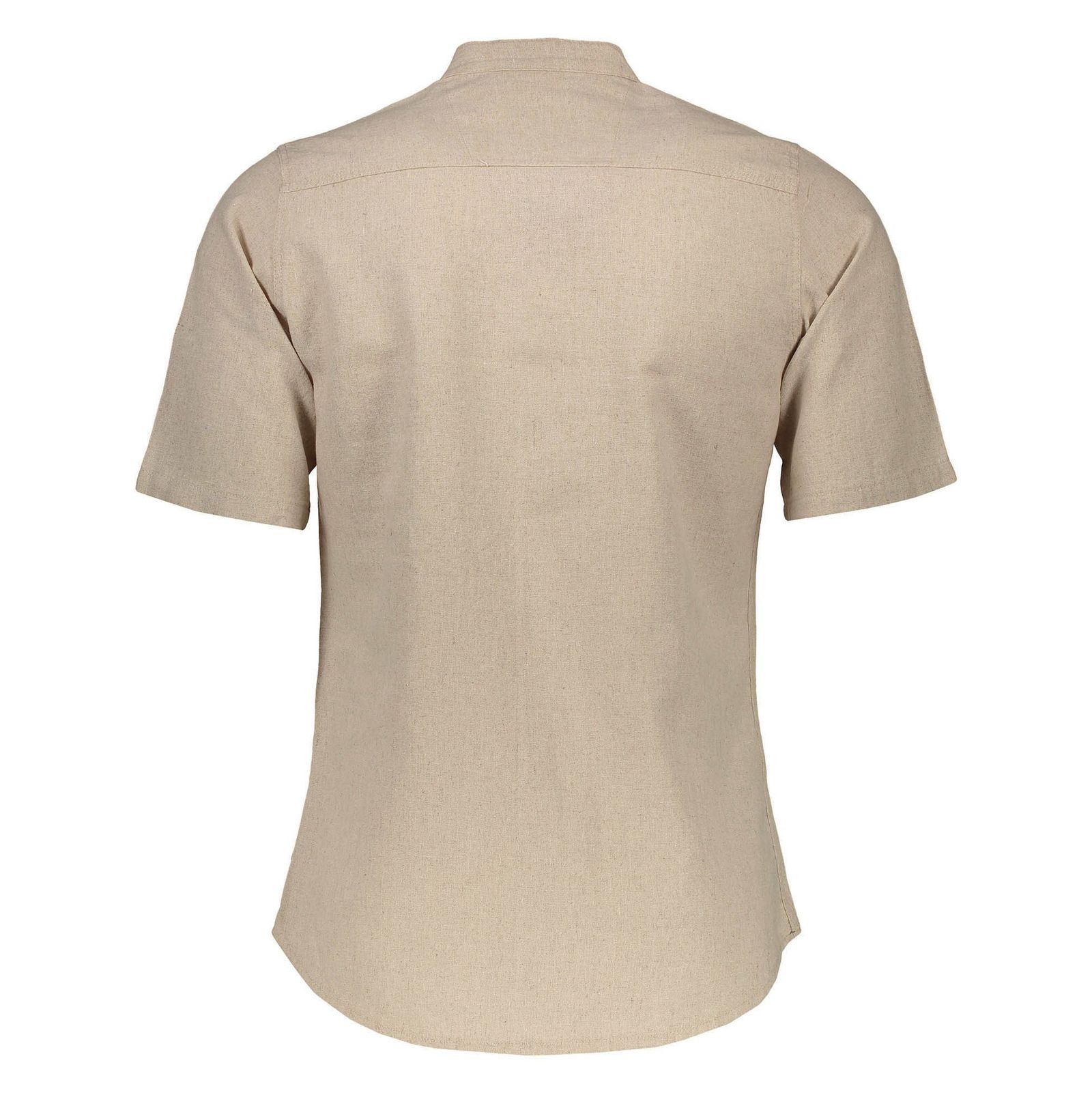 پیراهن آستین کوتاه مردانه مدل بزرگمهر - تن درست - کرم - 3