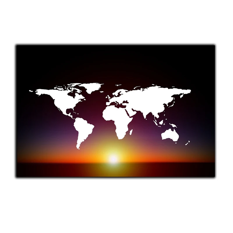 تابلو شاسی بکلیت طرح غروب آفتاب و نقشه زمین مدل SH-S2898