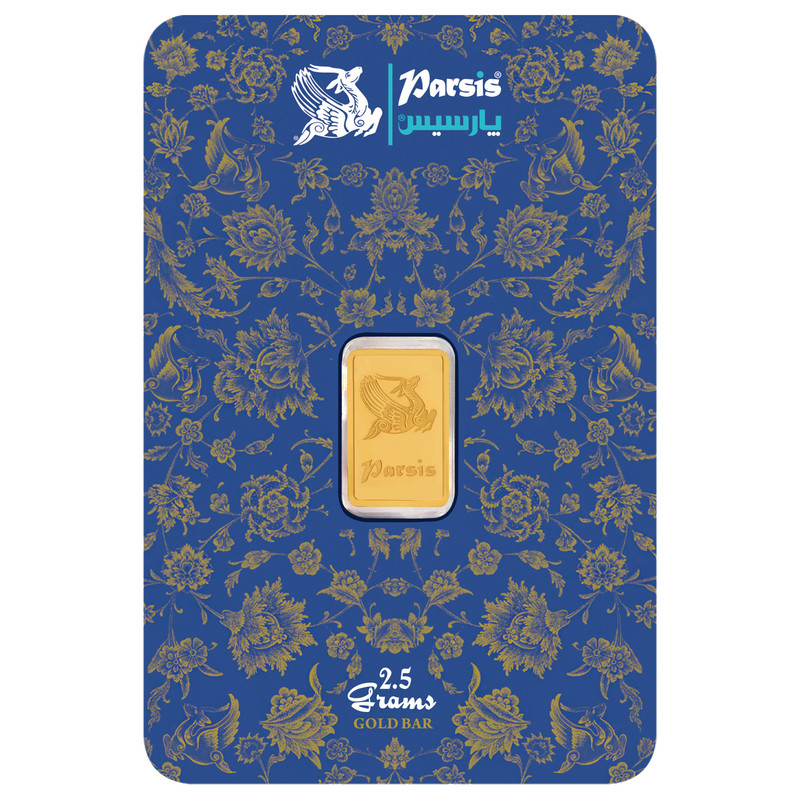 شمش طلا 999.9 عیار پارسیس مدل pa-pr-2.5 - 2