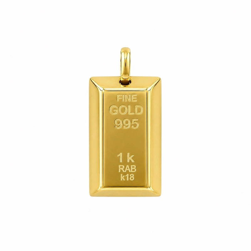 آویز گردنبند طلا 18 عیار زنانه مان گالری طرح شمش کد MD01-0024900