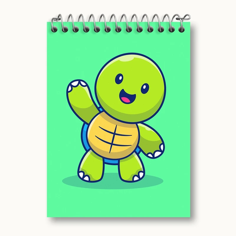 دفتر یادداشت 50 برگ خندالو مدل حیوانات بامزه لاکپشت کد 29635