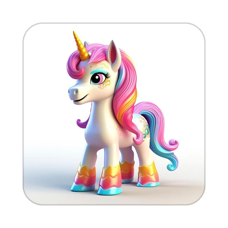 زیر لیوانی کاکتی طرح اسب تک شاخ و یونیکورن مدل mp30096