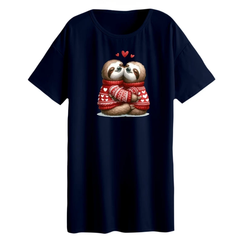 تی شرت لانگ زنانه مدل تنبل های عاشق