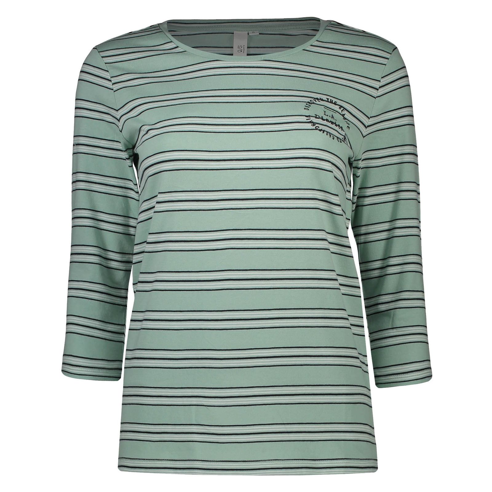 تی شرت نخی یقه گرد زنانه - اس.اولیور - سبز آبي - 1