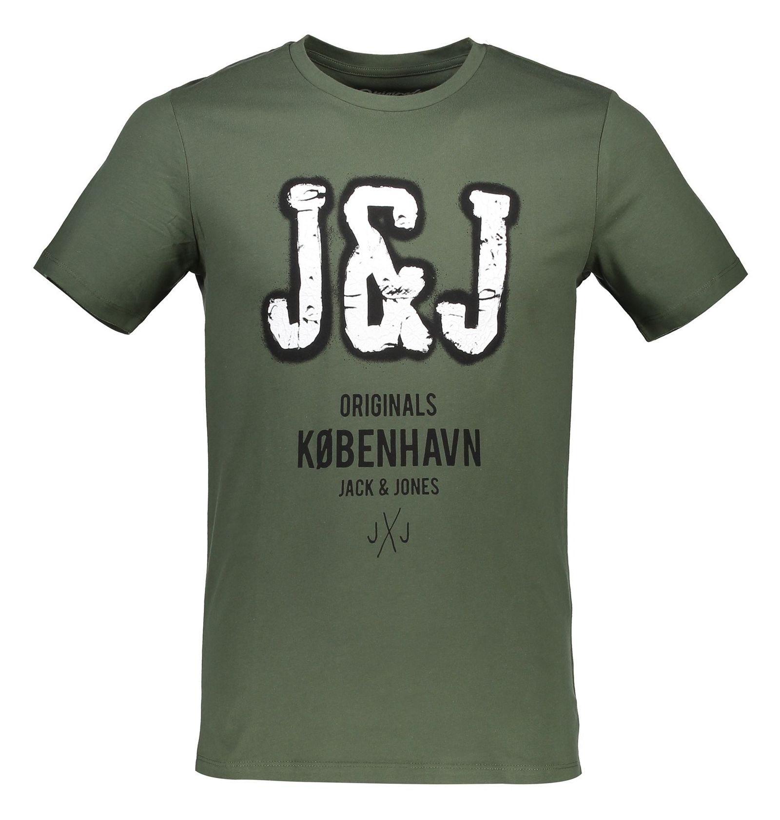 تی شرت نخی یقه گرد مردانه - جک اند جونز - سبز - 1