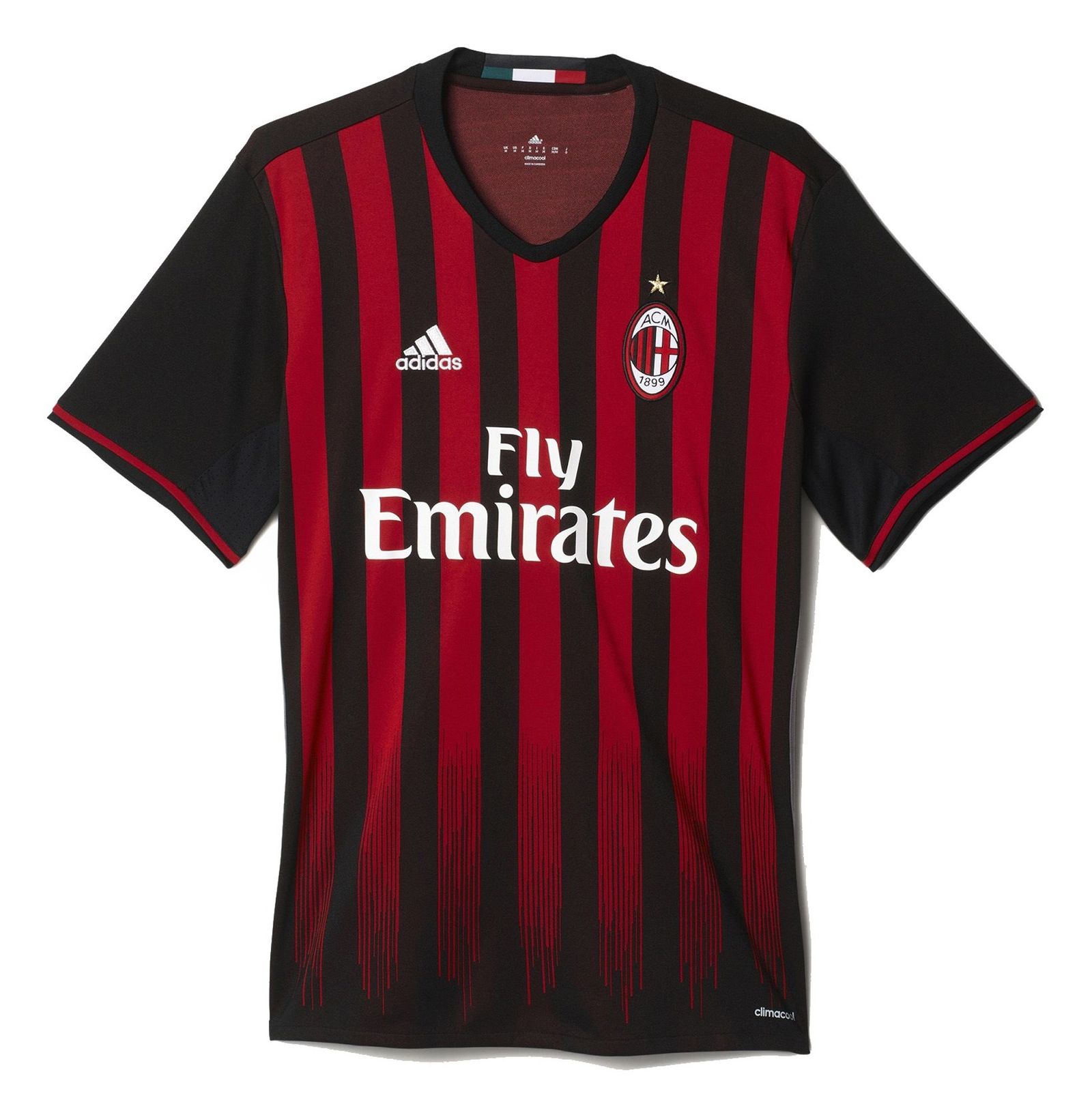 تی شرت ورزشی آستین کوتاه مردانه AC Milan Home Replica - آدیداس - مشکي و قرمز - 2