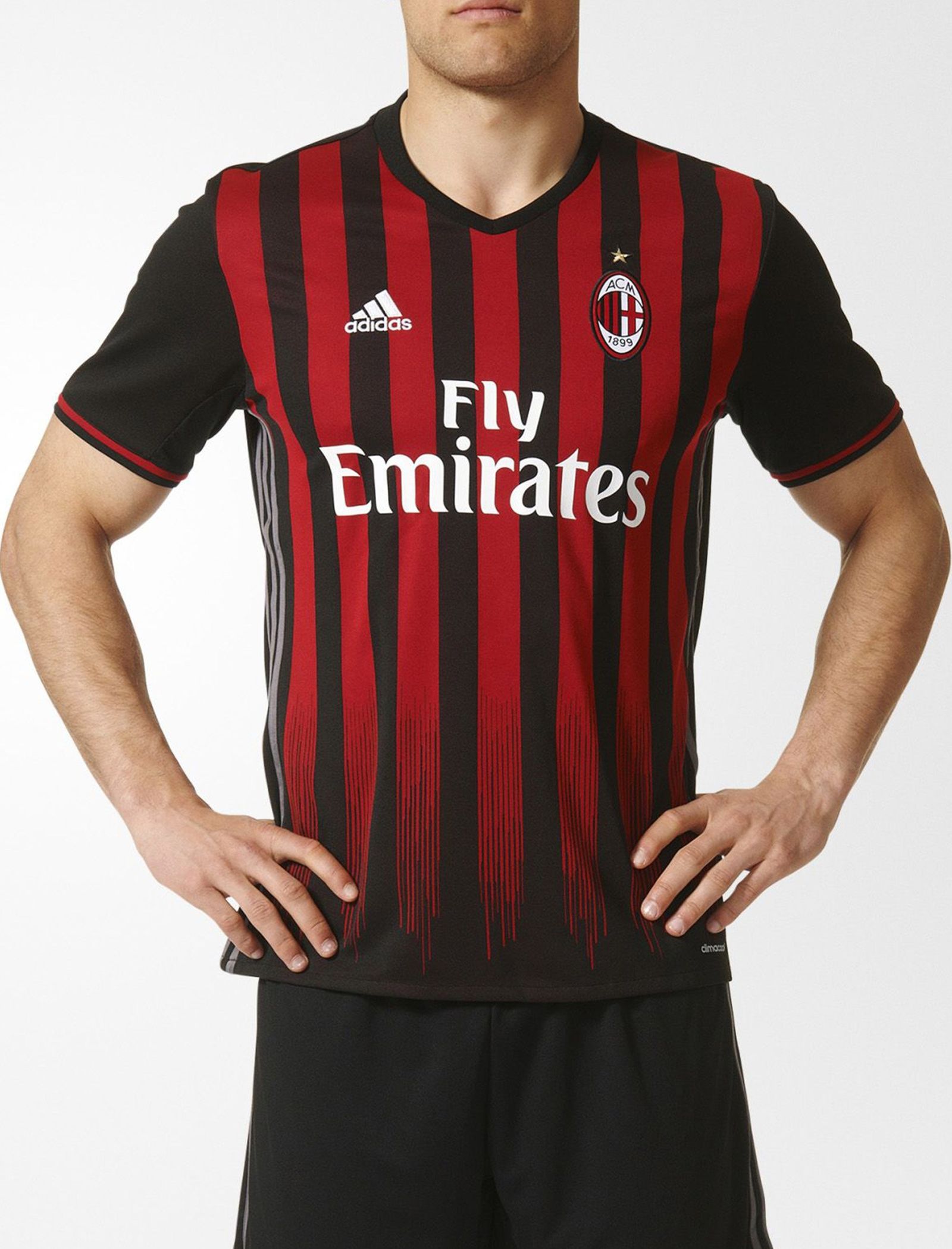 تی شرت ورزشی آستین کوتاه مردانه AC Milan Home Replica - آدیداس - مشکي و قرمز - 4
