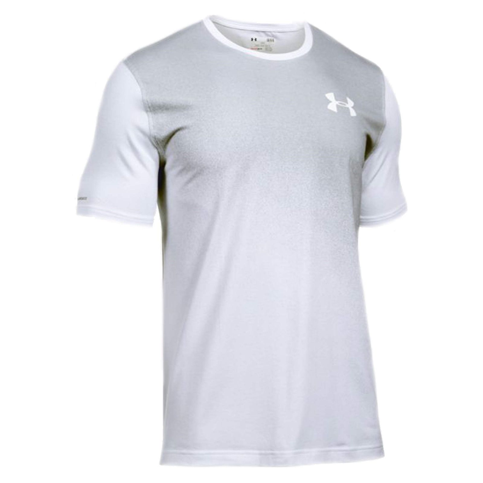 تی شرت نخی یقه گرد مردانه - آندر آرمور - طوسي روشن و سفيد - 1